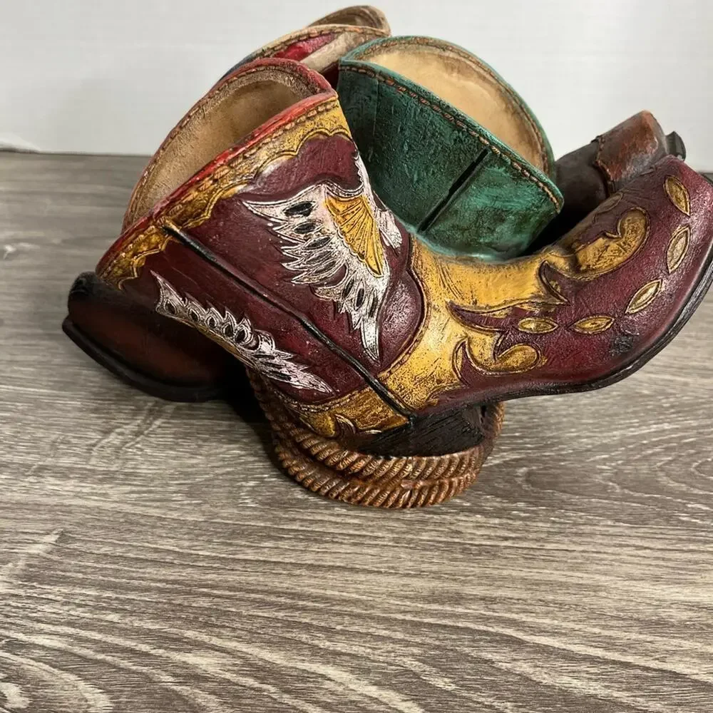 Cowboy Boots Triple Wine Holder Wine Holder Western Patriotic Farmhouse